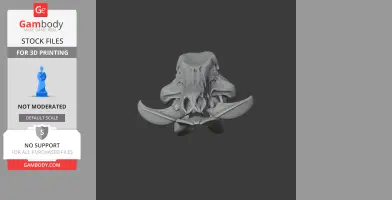 A detailed 3D model of a wild boar skull, designed for 3D printing.