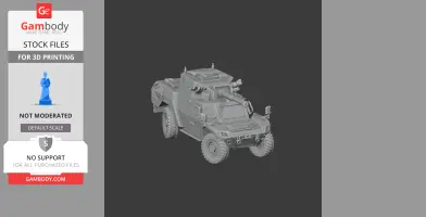 3D model of Otokar Akrep II armored vehicle for 3D printing, showcasing detailed exterior elements.