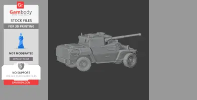 3D model of the Otokar Akrep II tank for 3D printing displayed against a black background.