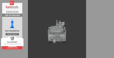 3D model of the Otokar Tulpar tank, detailed with a turret and tracks, set for 3D printing.
