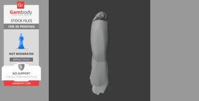 A 3D model of a cylindrical shape with a detailed bird's head on top.