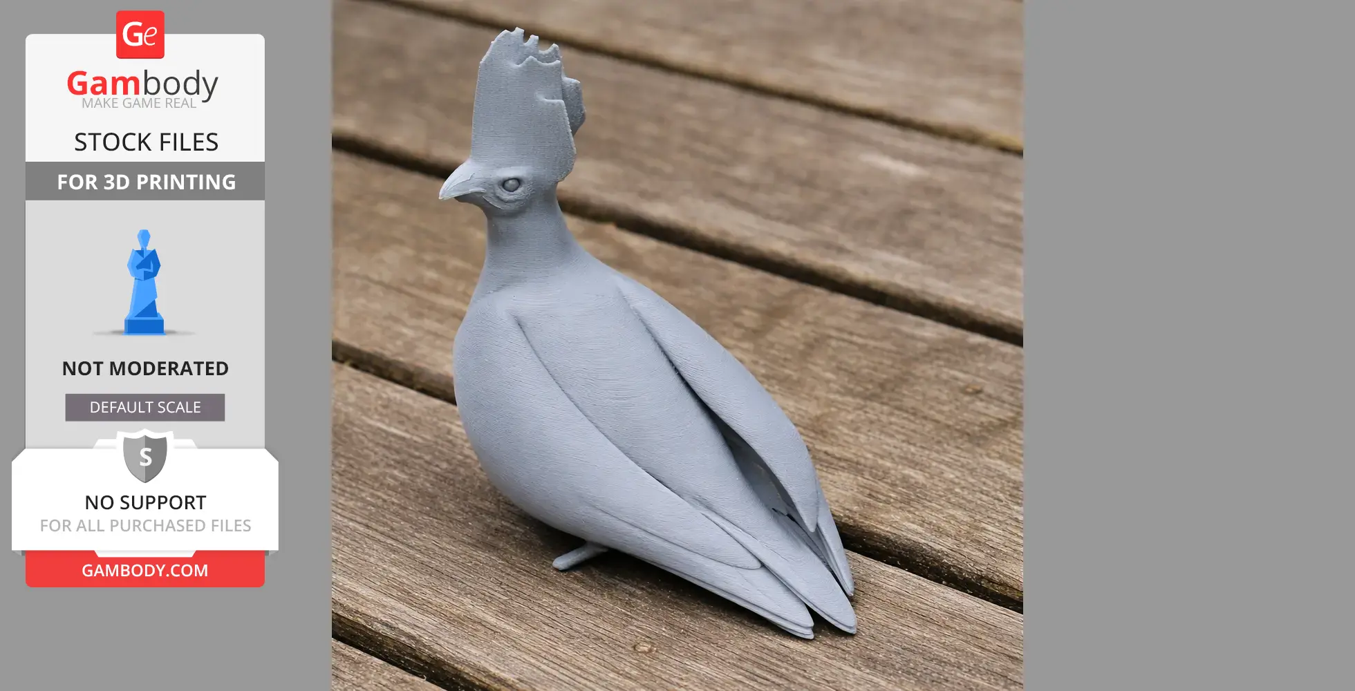 Bare-faced go-away-bird - Prehistoric Animal STL