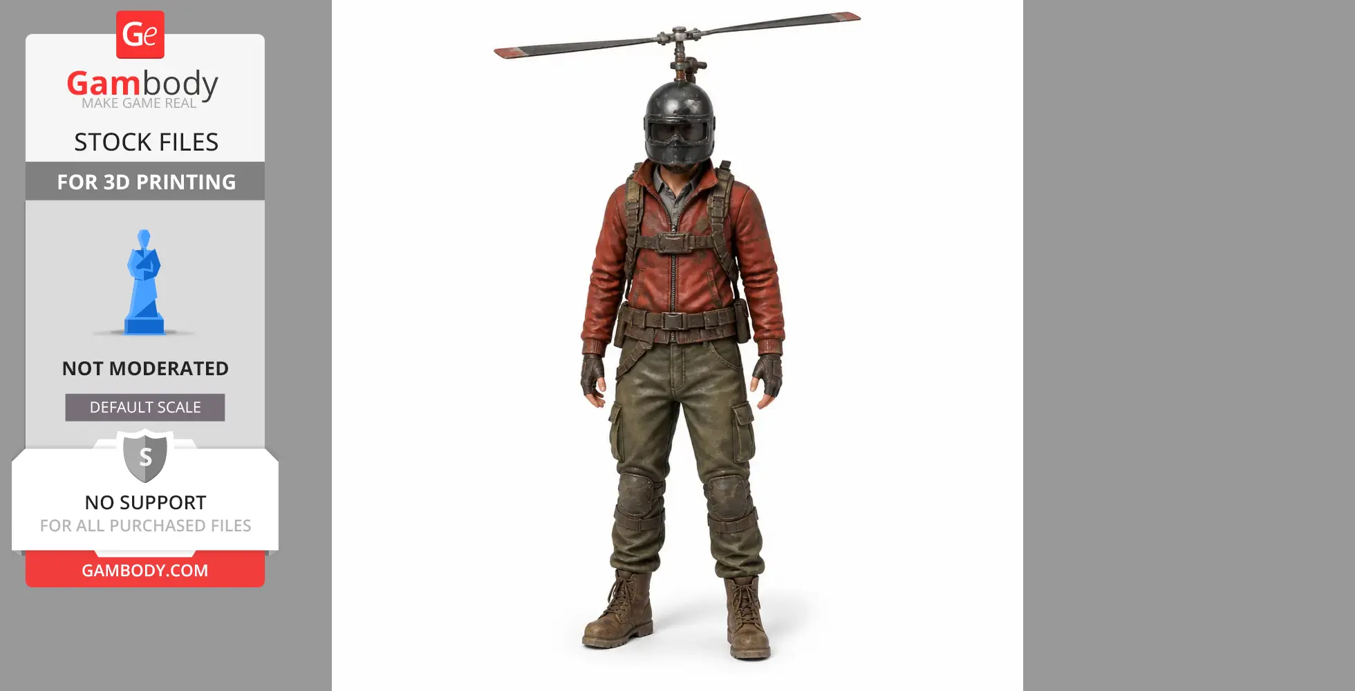 Mini-Copter - Rust Figurine - Character Figure STL