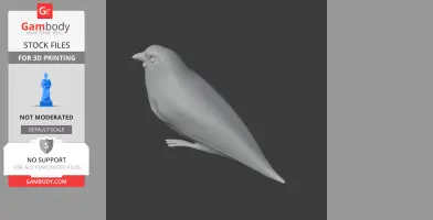 Bare-headed laughingthrush - Prehistoric Animal STL