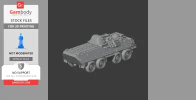3D model of an OT-64 SKOT wheeled tank with detailed surface, designed for 3D printing.