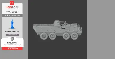 Detailed 3D model of an OT-64 SKOT military vehicle with eight wheels and a turret for 3D printing.