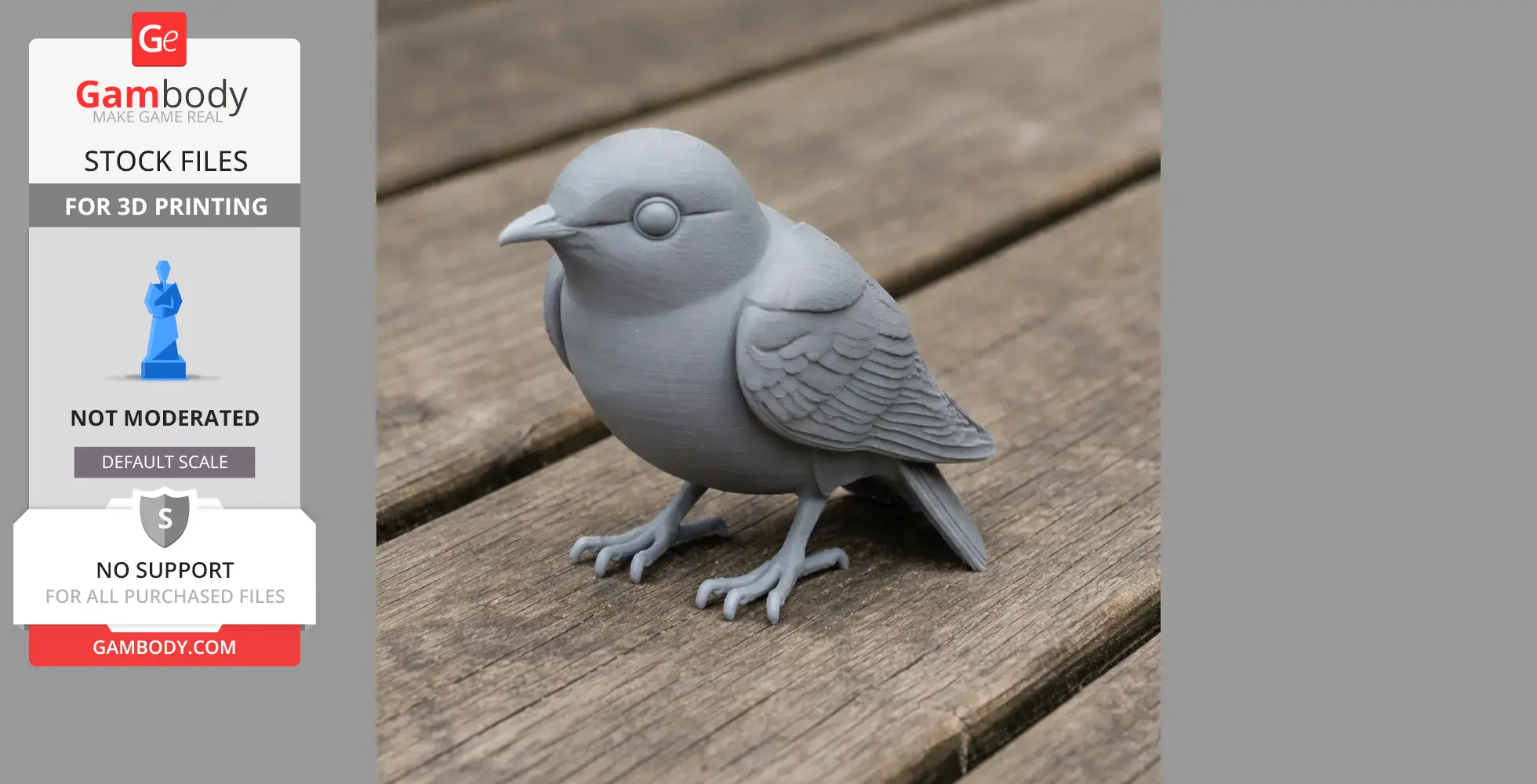 Bare-legged swiftlet - Prehistoric Animal STL