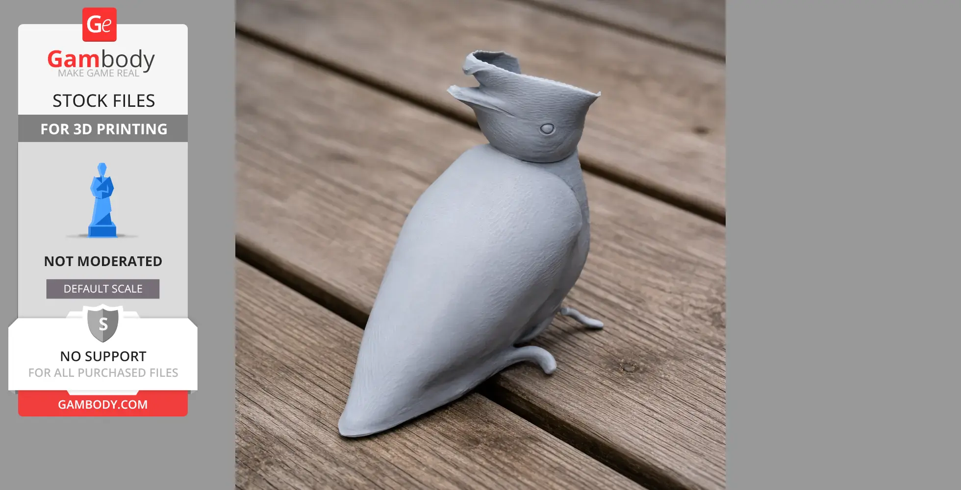 Bare-necked umbrellabird - Prehistoric Animal STL