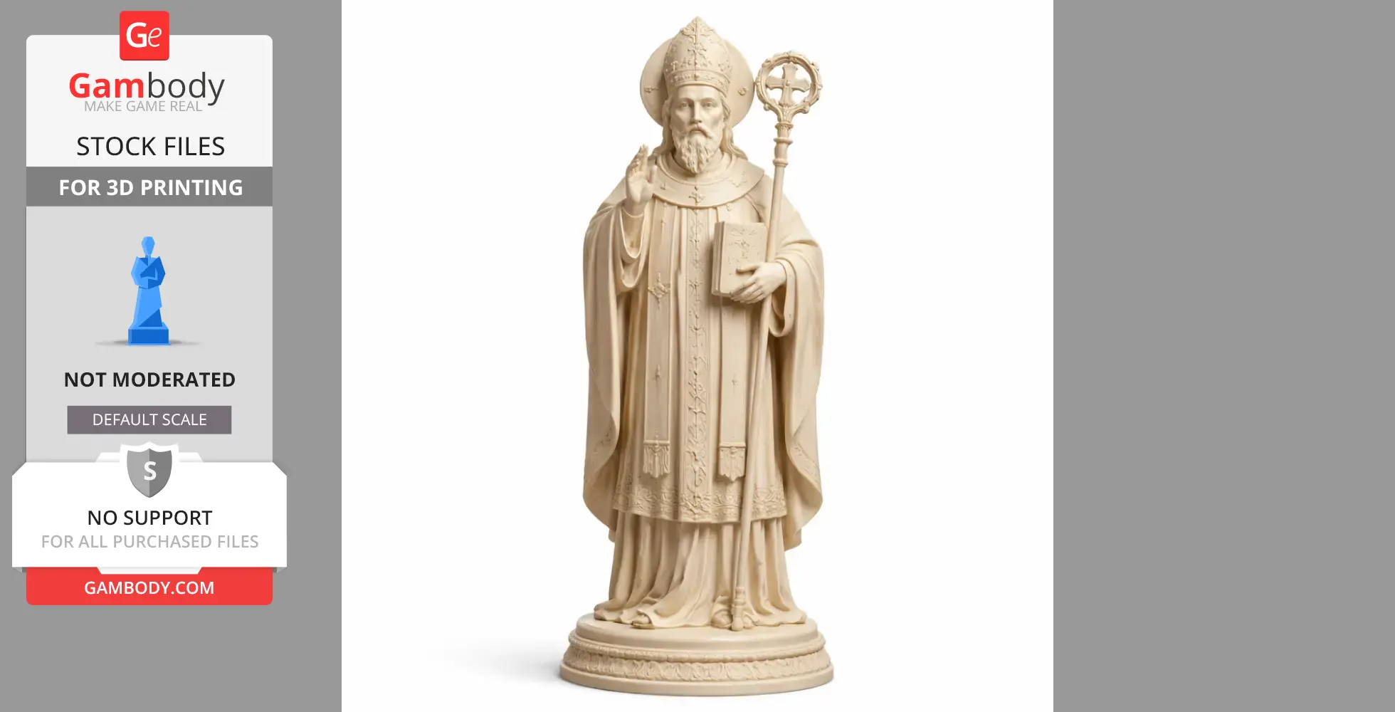 Saint Athanasius I (bishop of Naples) - STL 3D Print