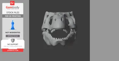 3D model of a Wuerhosaurus skull replica, designed for 3D printing.