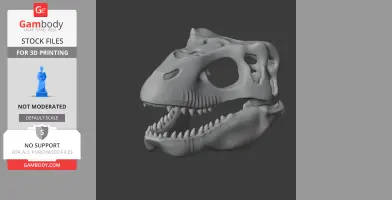 3D model of a Wuerhosaurus dinosaur skull with detailed teeth and bone structure.