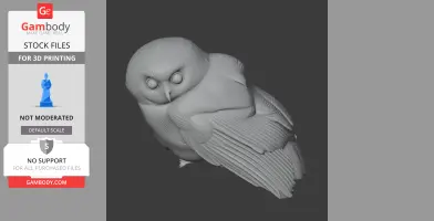 Bare-shanked screech owl - Prehistoric Animal STL