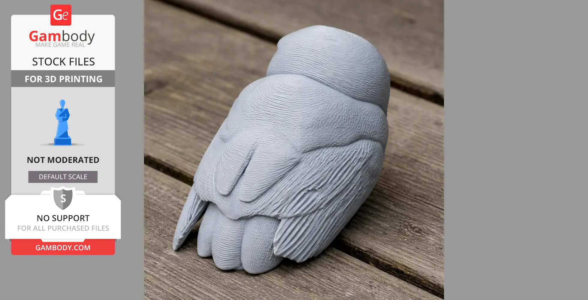 Bare-shanked screech owl - Prehistoric Animal STL