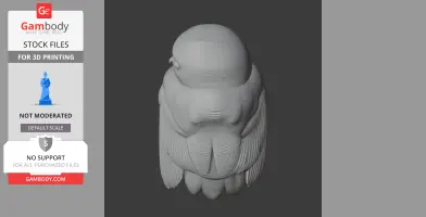 Bare-shanked screech owl - Prehistoric Animal STL
