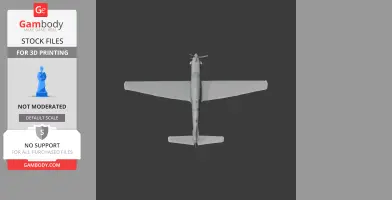 Top view of a 3D model of the Embraer EMB 314 Super Tucano aircraft for 3D printing.