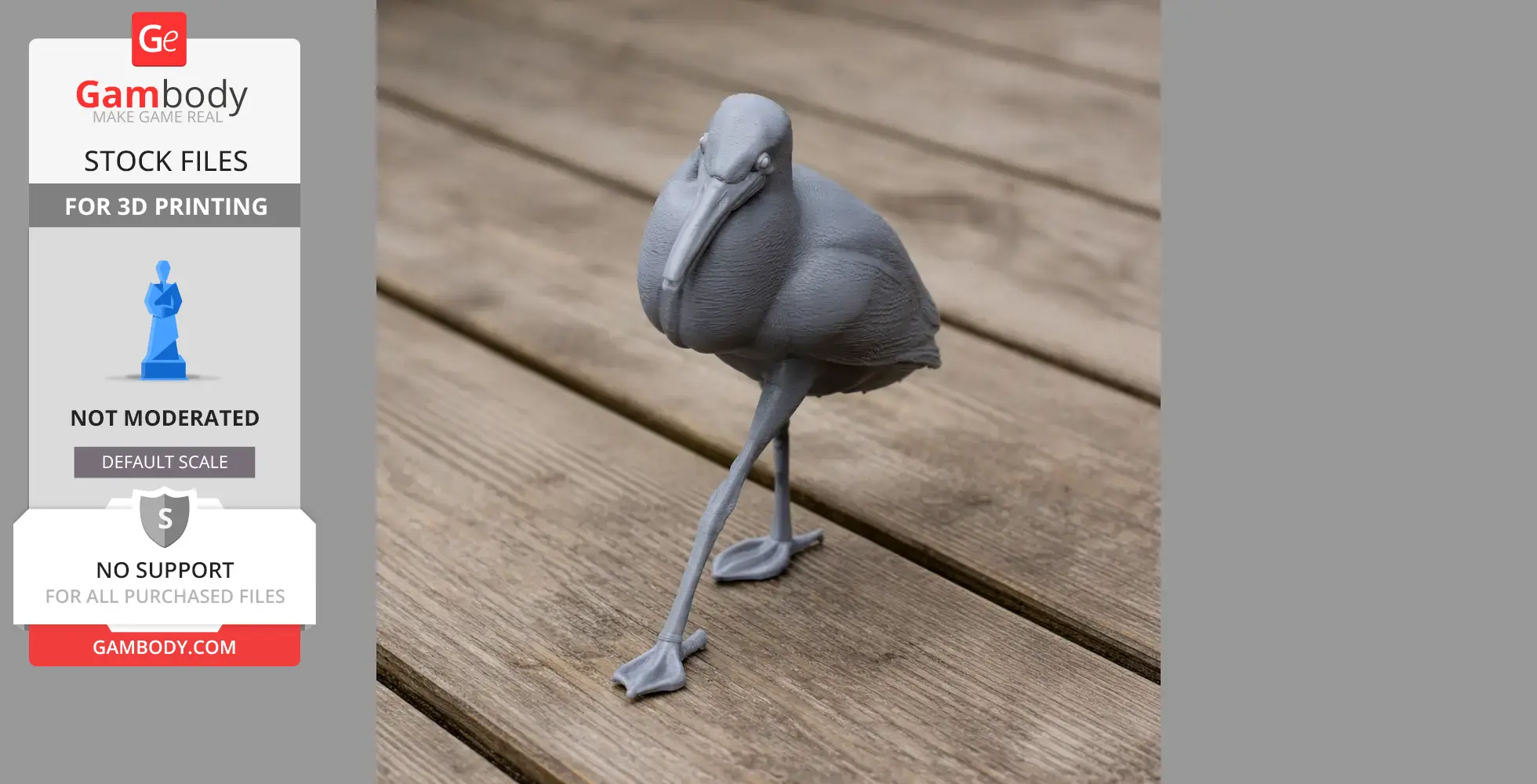 Bare-throated tiger heron - Prehistoric Animal STL