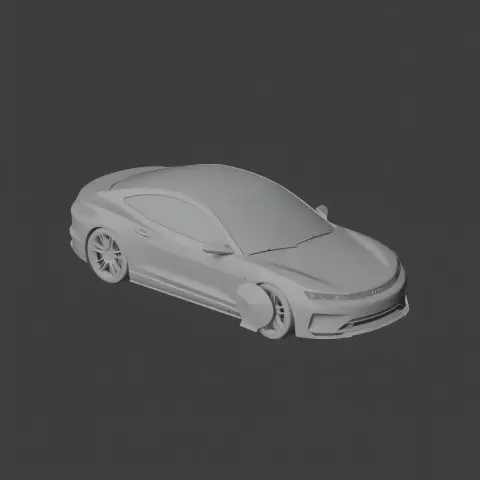 3D model of a sleek, modern sports car designed for 3D printing.