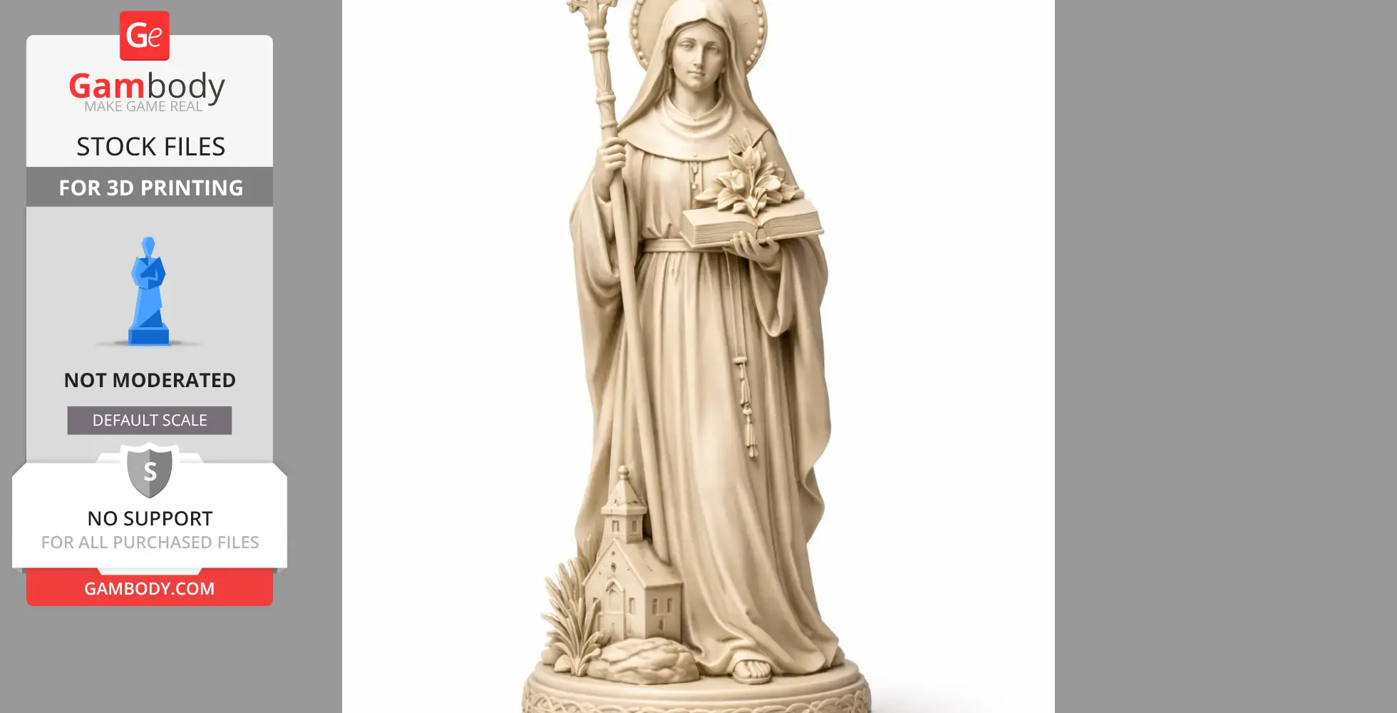 Saint Athracht - Devotional Statue - STL 3D Print