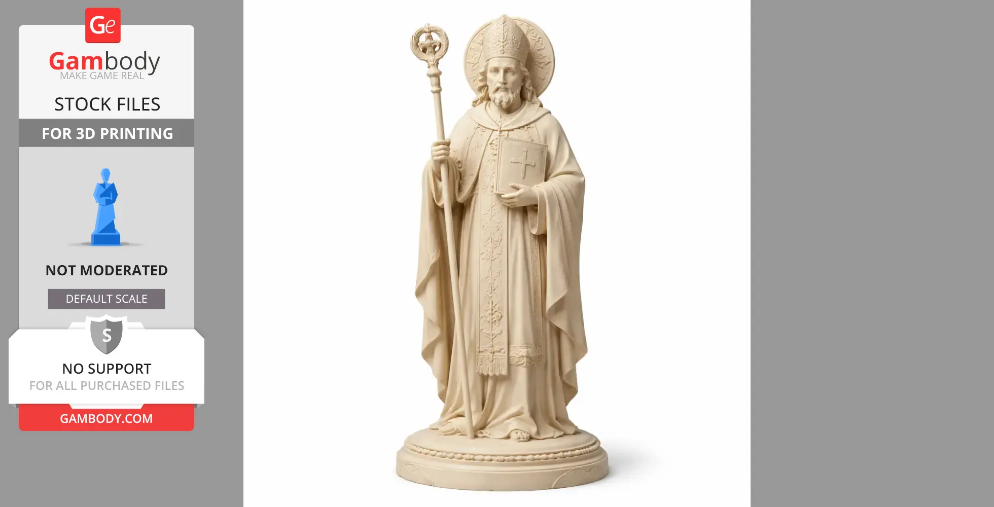 Saint Attilanus - Devotional Statue - STL 3D Print