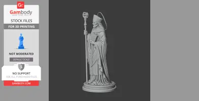 Saint Audoin (bishop) - Devotional Statue - STL 3D Print
