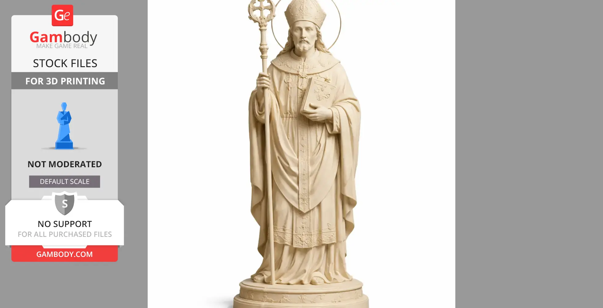 Saint Audoin (bishop) - Devotional Statue - STL 3D Print