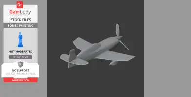 3D model of an Extra EA-300 aircraft, designed for 3D printing, displayed at an angle.