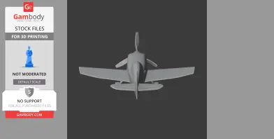 Front view of a 3D model of an Extra EA-300 airplane, designed for 3D printing.
