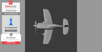 3D model of an Extra EA-300 airplane for printing, shown from a top-side angle.