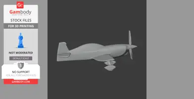 3D model of an Extra EA-300 aerobatic aircraft, side view.