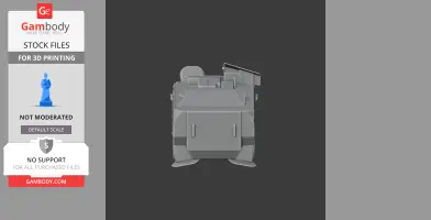 3D model of a Pandur II tank, frontal view, designed for 3D printing.