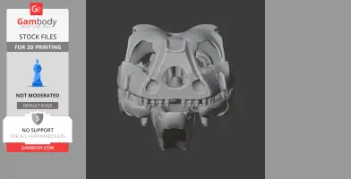 3D model of a Yi dinosaur skull replica designed for 3D printing.