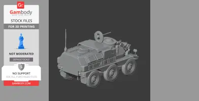 3D model of a Panhard VCR tank with detailed wheels and turret, displayed for 3D printing.