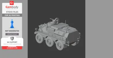 3D model of a six-wheeled Panhard VCR tank, suitable for 3D printing.