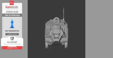 Front view of a detailed 3D model of a Panhard VCR tank for 3D printing.