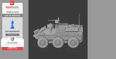 Detailed 3D model of a Panhard VCR tank with weaponry, suitable for 3D printing.