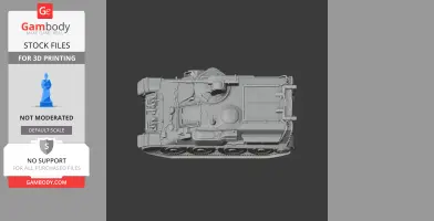 Top view of a detailed 3D model of a Pansarbandvagn 401 tank, intended for 3D printing.