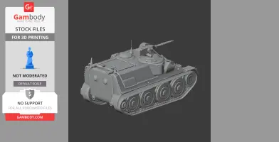 3D model of the Pansarbandvagn 401 tank with detailed tracks and turret, ready for 3D printing.