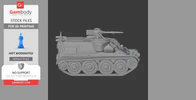 3D model of a Pansarbandvagn 401 tank, side view, with detailed turret and tracks.
