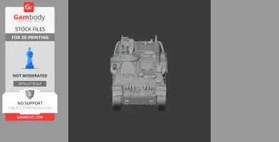 Detailed 3D model of Pansarbandvagn 401 tank for 3D printing, front view.