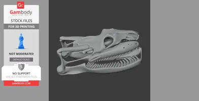 3D model of a Yellow Anaconda skull, detailed for 3D printing.
