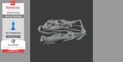 3D model of a detailed yellow anaconda skull, suitable for 3D printing, displayed on a dark background.