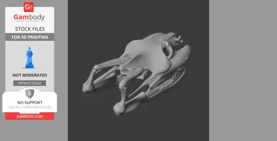 3D model of a detailed yellow anaconda skull, ready for 3D printing.