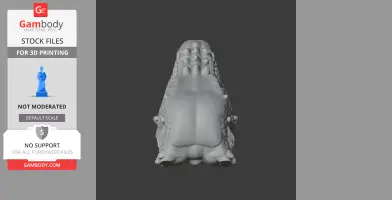 Zhongjianosaurus skull replica, textured with bony ridges, viewed from above for 3D printing.