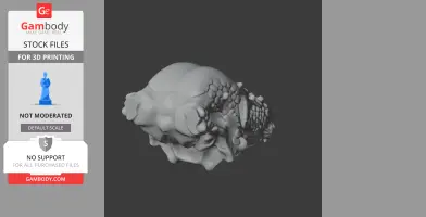 3D model of a Zhongjianosaurus skull replica designed for 3D printing, showing detailed texture.