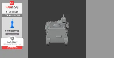 Front view of a 3D Pansarbandvagn 301 tank model for printing.