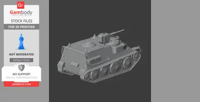 3D model of a Pansarbandvagn 301 tank with tracks and turret, designed for 3D printing.