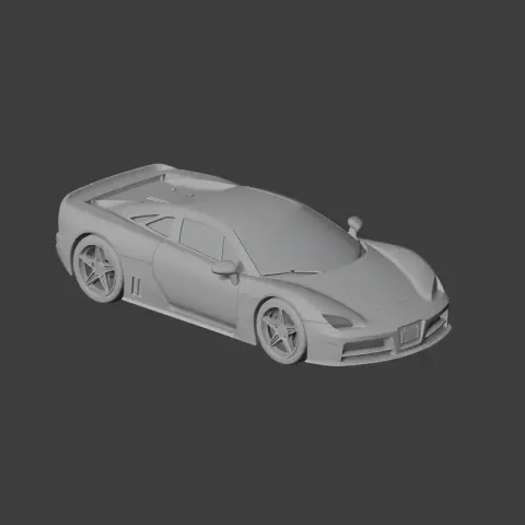 A 3D model of a sleek, aerodynamic sports car designed for 3D printing.