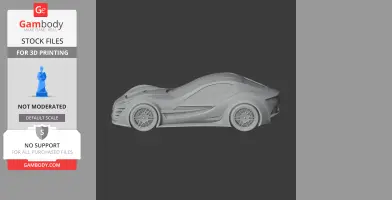 Sleek, aerodynamic model of a sports car for 3D printing from Gambody.