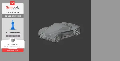 3D model of a Fenyr SuperSport car, designed for 3D printing, shown in grayscale.