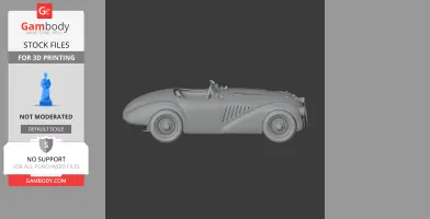 3D model of a classic Ferrari 125 S, detailed side view, for 3D printing.